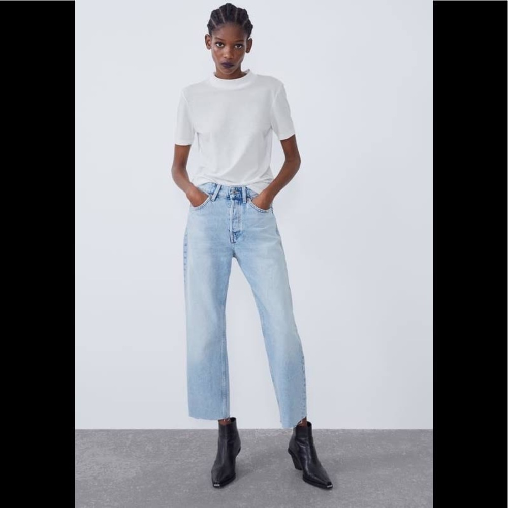 Zara button fly mom fit 6